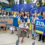 "EUkraine": Kundgebung vor dem Ratsgebäude in Brüssel