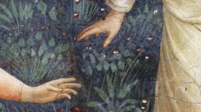 Noli me tangere - Berühre mich nicht!  Ausschnitt aus dem berühmten Fresko von Fra Angelico (1387-1455) im Kloster San Marco in Florenz