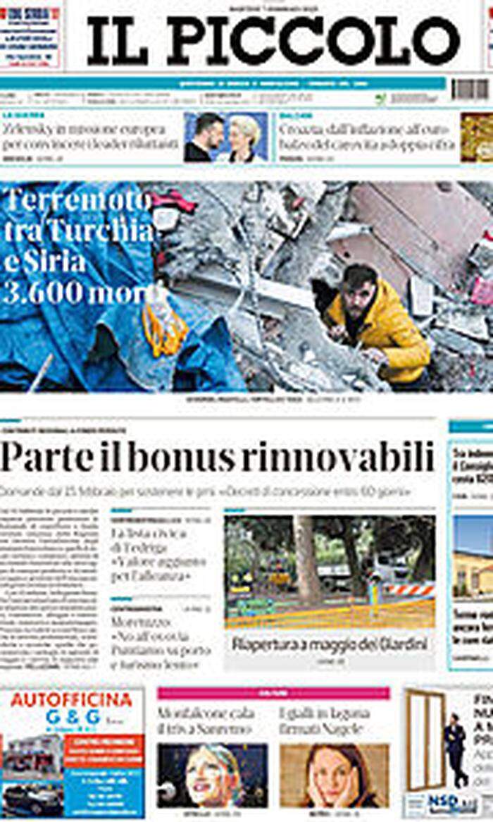Andrea Nagele (am Foto unten) schaffte es mit ihrem neuen Krimi auf das Titelblatt der Friauler Tageszeitung "Il Piccolo"