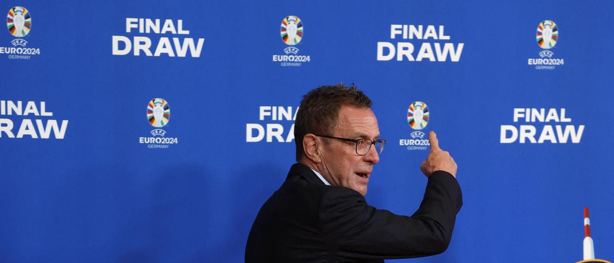 ÖFB-Teamchef Ralf Rangnick bei der Auslosung