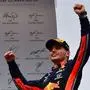 Winner Red Bull's Dutch driver Max Verstappen celebrates after the German Formula One Grand Prix at the Hockenheim racing circuit on July 28, 2019 in Hockenheim, southern Germany. (Photo by Andrej ISAKOVIC / AFP)
