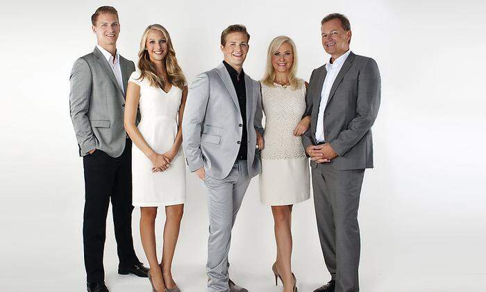 Unternehmerfamilie Ultsch:  die Kinder Florian, Valentina und Fabian sowie die Eltern Sonja-Sophie und Harald Ultsch