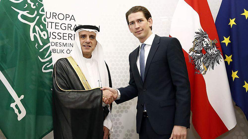 Sebastian Kurz mit seinem saudischen Amtskollegen Adel Al-Jubeir in Wien
