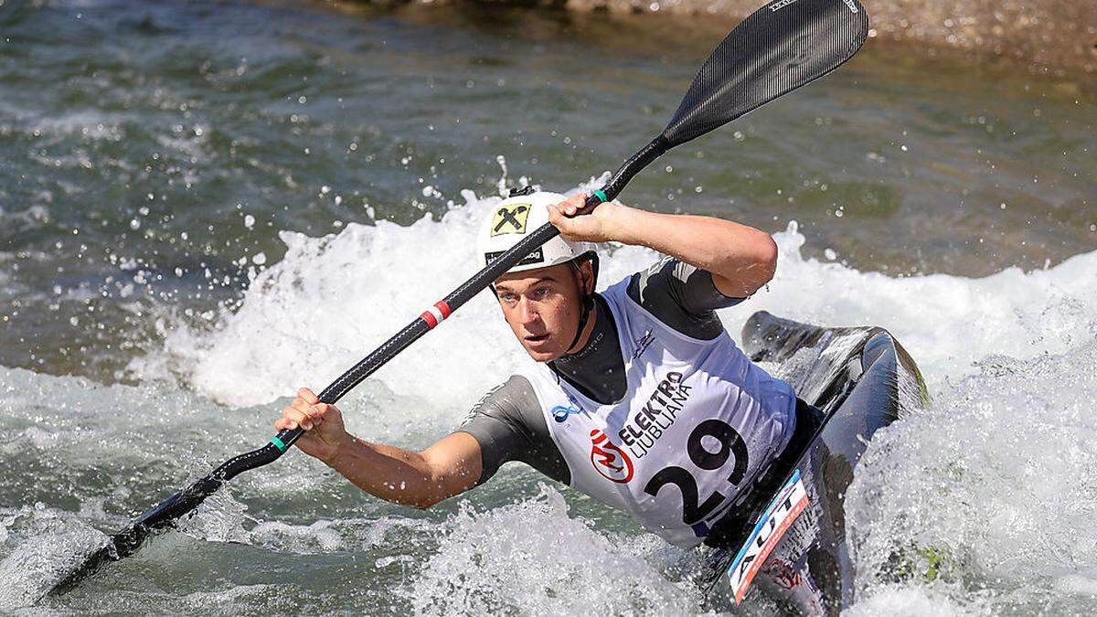 Felix Oschmautz will bei der Wildwasserslalom-EM in Tacen in das Finale