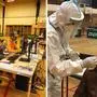 In der Lindfeldhalle in Judenburg bereitete man sich gestern auf die Corona-Testaktion für das Bildungspersonal vor. Bürgermeister Gernot Esser (Pöls-Oberkurzheim) ließ sich bei einem Probelauf testen