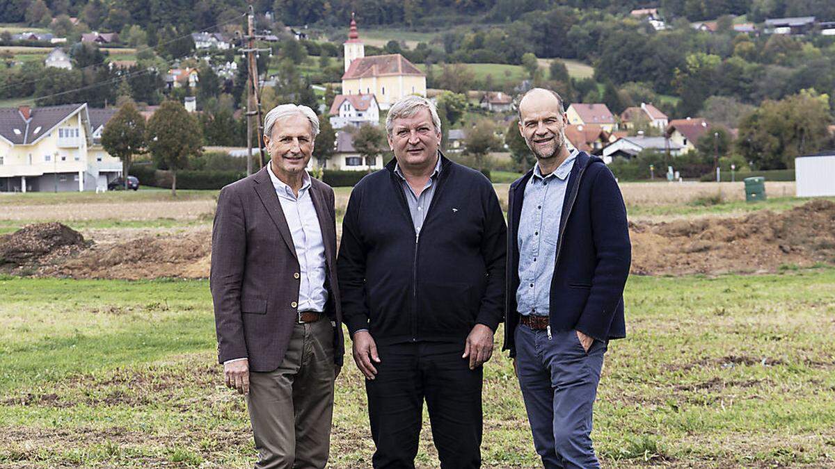 Setzen den Bikepark in Lebring um: Vizebürgermeister Johann Kießner-Haiden, Bürgermeister Franz Labugger und Tourismusobmann Andy Krasser