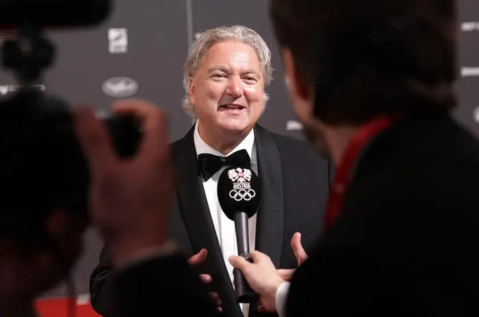 VIENNA,AUSTRIA,03.OCT.24 - SPORTHILFE - LOTTERIEN Sporthilfe-Gala, election of Austrian Sports Personality of the Year. Image shows CEO Erwin van Lambaart (Casinos Austria, Lotterien). Keywords: interview.
Photo: GEPA pictures/ Walter Luger
