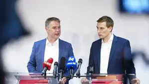 Du bist schuld, nein du: Andreas Babler und Sven Hergovich, beide SPÖ