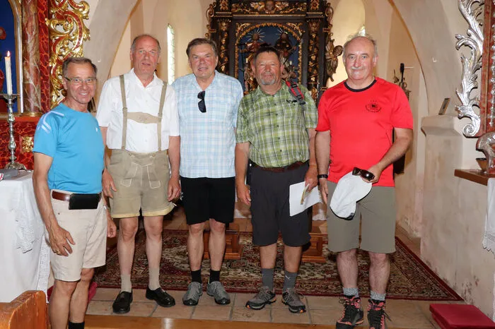 In der Briefelsdorfer Kirche von links nach rechts: Alois Spitzer, Andreas Goritschnig, Peter Fercher, Willi Modritsch und Diethard Knes.