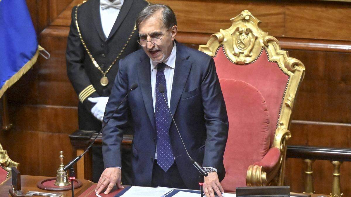 October 13, 2022, ROME, ITALY: Former defence minister Ignazio La Russa elected the new Speaker of the Italian Senate o