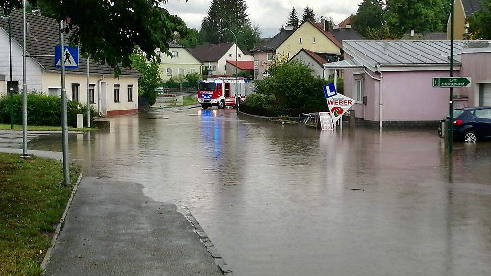 Die Stadt Gmünd war besonders von den Regenfällen betroffen.