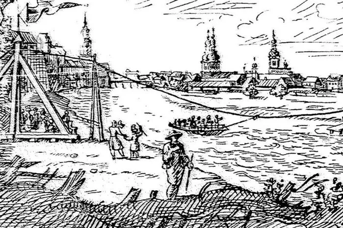 1827 wurde eine Überfuhr gebaut, um nach den großen Überschwemmungen die beiden Murufer wieder zu verbinden