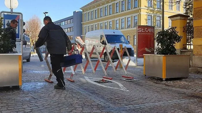Der Poller wurde beim Zwischenfall beschädigt