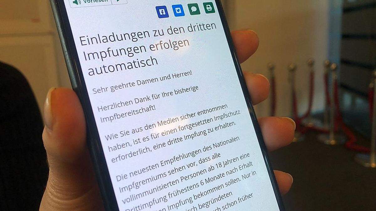 Diese Information erhält man, wenn man dem Link in der SMS folgt