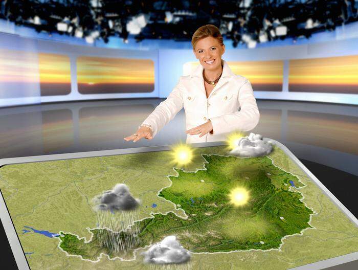 Auch das Wetterstudio wurde seit dem Eintritt Kummers in die ORF-Wetterredaktion mehrfach verändert, hier im Jahr 2005