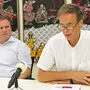 Stadtamtsdirektor Christian Theiss (l.) und Bürgermeister Fritz Kratzer beim Pressegespräch am Mittwoch