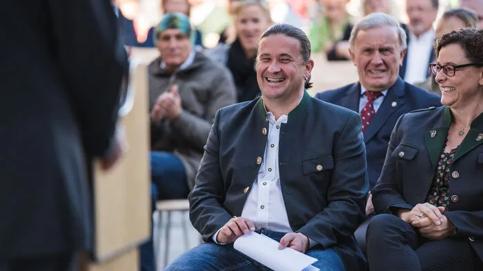 Schuleröffnung in Thal. Im Bild ein gelöster Thaler Bürgermeister Matthias Brunner