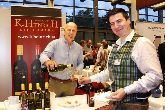 Natürlich durfte ein kleines Plauscherl mit den Weinbauern nicht fehlen.