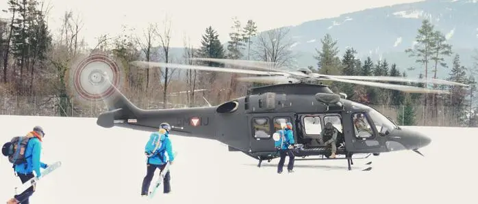 Beim Assistenzeinsatz des Bundesheeres mit dem Mehrzweckhubschrauber AW169 wurden Erkundungsflüge in den Bereichen Außerfern durchgeführt
