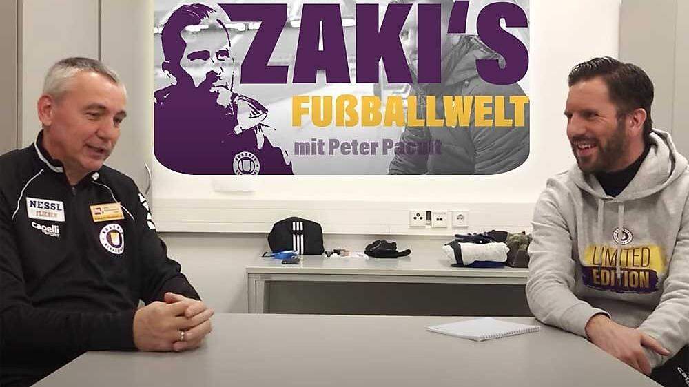 In der ersten Folge bat Austria-Teammanager Sandro Zakany Cheftrainer Peter Pacult (links) zum Gespräch
