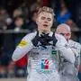 WOLFSBERG,AUSTRIA,24.NOV.24 - SOCCER - ADMIRAL Bundesliga, Wolfsberger AC vs SCR Altach. Image shows the rejoicing of Erik Kojzek (WAC).  
Photo: GEPA pictures/ Matthias Trinkl