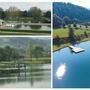 Stadionbad, Naturbadeteich Lavamünd und St. Andräer See (von oben im Uhrzeigersinn)