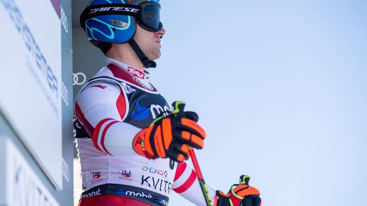 Der Kärntner Olympiasieger Matthias Mayer mit dem Tirol-Logo auf dem Kragen. 