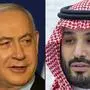 (COMBO) This combination of pictures created on November 23, 2020 shows (L to R) Israeli Prime Minister Benjamin Netanyahu giving a statement in Jerusalem on November 19, 2020; and Saudi Crown Prince Mohammed bin Salman addressing the G20 summit in Riyadh on November 22. 2020. - Israel's premier Benjamin Netanyahu was in Saudi Arabia on November 22, where he held secret talks with US Secretary of State Mike Pompeo and Crown Prince Mohammed bin Salman, Israeli media said. A diplomatic correspondent at Israel's public broadcaster Kan quoted multiple Israeli officials as saying that Netanyahu and the head of the Mossad spy agency Yossi Cohen, "flew yesterday to Saudi Arabia, and met Pompeo and MBS in the city of Neom". Netanyahu's office was not immediately available to comment on the report. (Photos by Maya Alleruzzo and Bandar AL-JALOUD / various sources / AFP) / RESTRICTED TO EDITORIAL USE - MANDATORY CREDIT "AFP PHOTO / SAUDI ROYAL PALACE / BANDAR AL-JALOUD" - NO MARKETING - NO ADVERTISING CAMPAIGNS - DISTRIBUTED AS A SERVICE TO CLIENTS