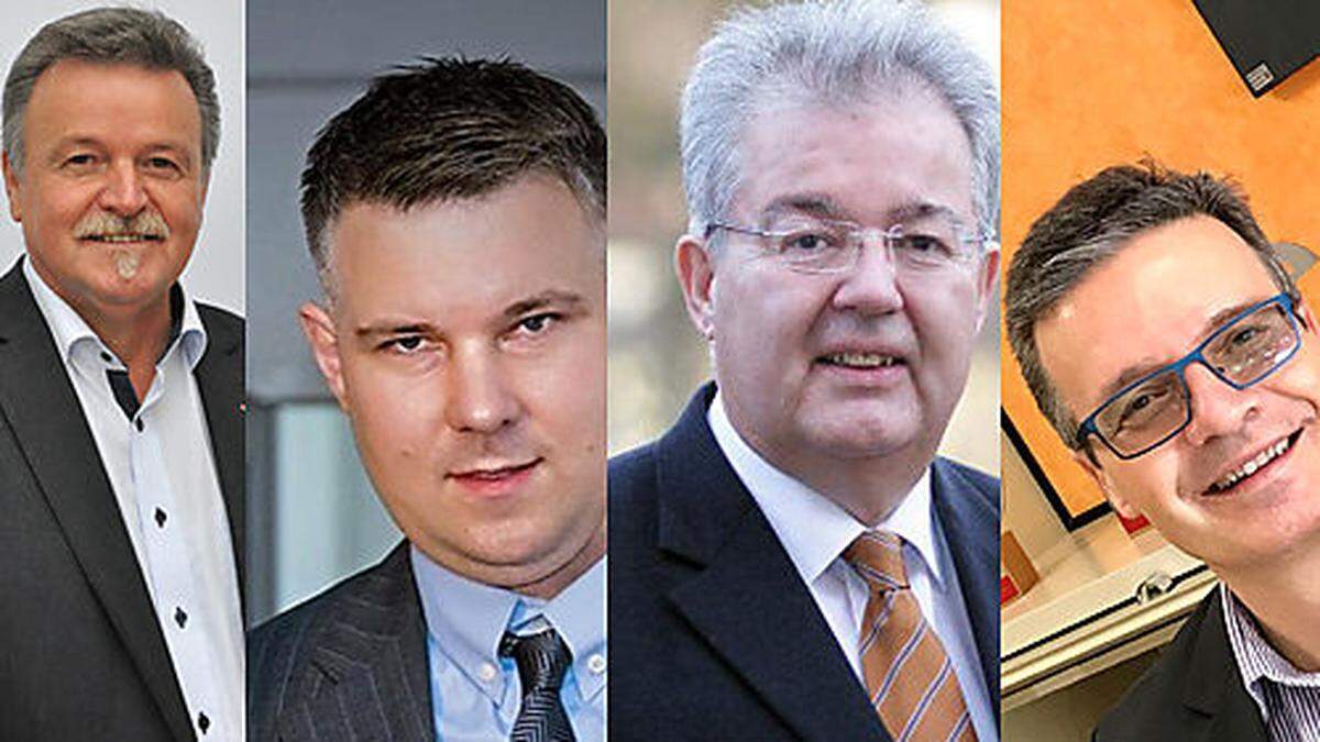 Von links: Klaus Trampitsch (SPÖ), Christoph Roth-Unegg (FPÖ), Walter Zemrosser (LFA), Wolfgang Leitner (Namensliste)