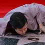 US actor Ken Jeong kisses his newly unveilled Star on thed Walk of Fame during his ceremony on October 23, 2024, in Hollywood. (Photo by Robyn Beck / AFP)