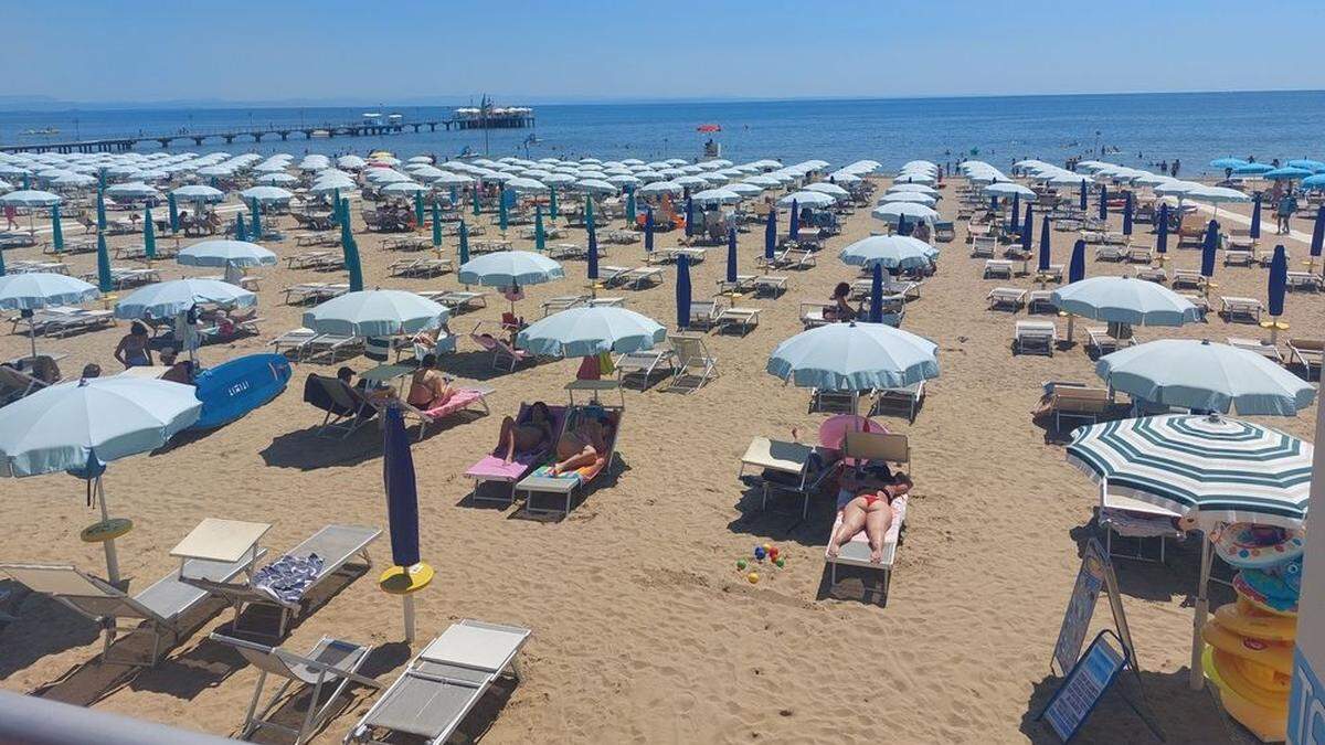Der Strand von Lignano im Sommer 2021