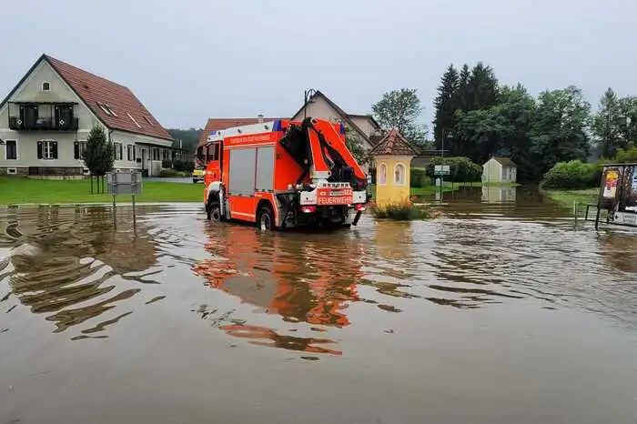 Überschwemmung in Heimschuh