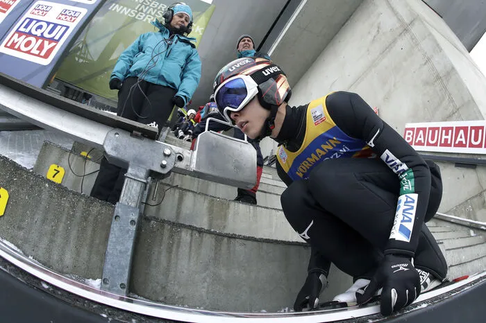 Volle Konzentration bei Ryoyu Kobayashi - er ist im Moment der beste Adler im Weltcup