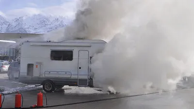 Das Wohnmobil stand am Parkplatz der Grimmingtherme