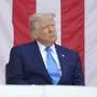 President Donald Trump listens during the 157th National Memorial Day Observance at Arlington National Cemetery, Monday, May 26, 2025, in Arlington, Va. (AP Photo/Jacquelyn Martin)