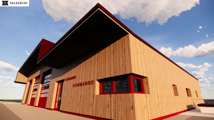 Das neue Feuerwehrhaus der FF St. Martin am Wöllmißberg wird ganz aus Holz errichtet.
