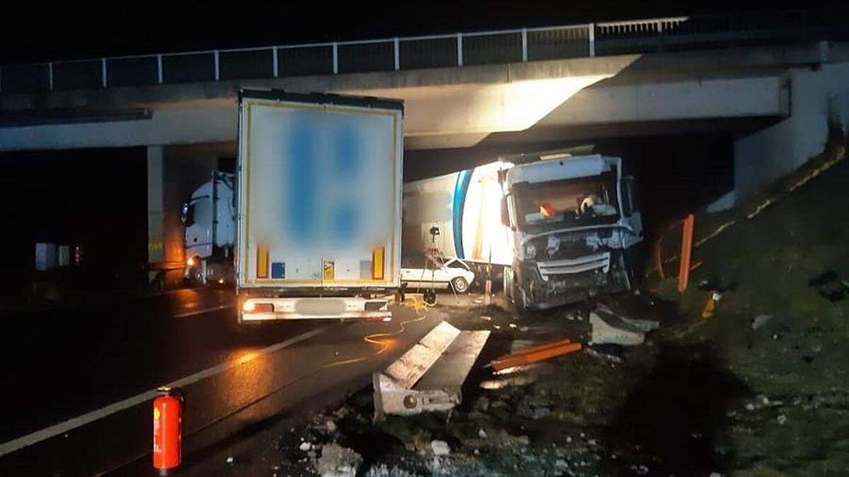 Die Unfallstelle auf der A9