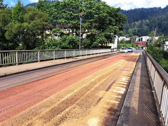 Die Straße musste kurzfristig gesperrt werden