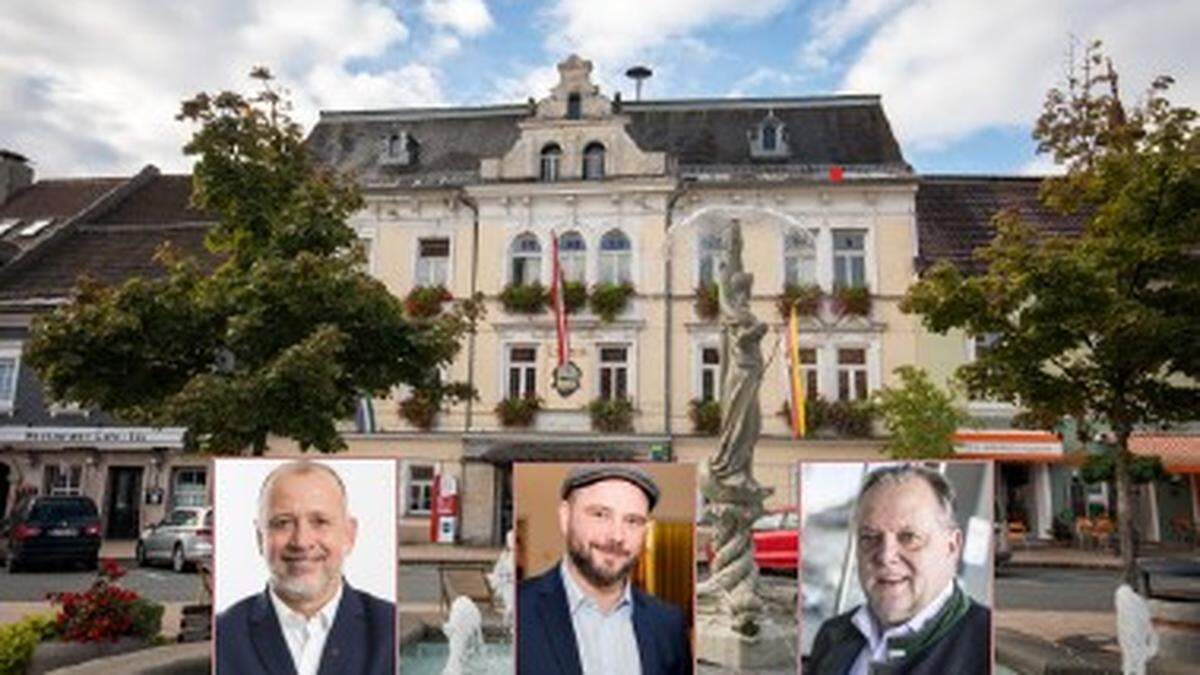 Christoph Gräfling (Mitte) macht aus Grün eine Liste, Bürgermeister Martin Treffner (ÖVP, rechts) und Vizebürgermeister Herwig Röttl (SPÖ) reagieren gelassen