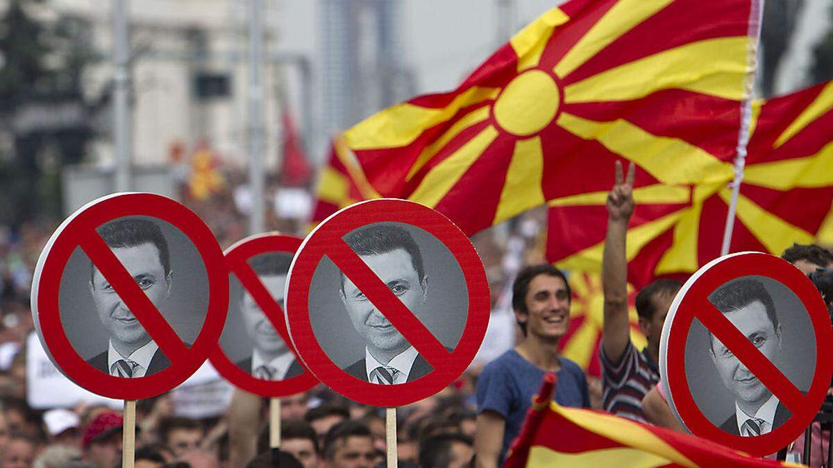 Seit zwei Jahren gegen die Mazedonier gegen Gruevski auf die Straße