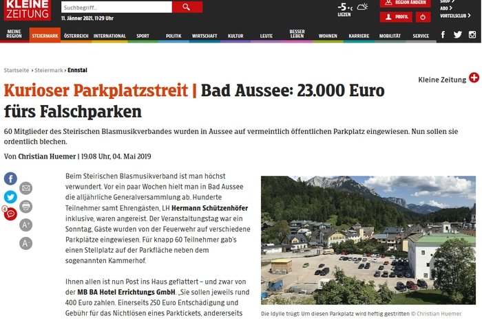 Als langwierige und kuriose Geschichte stellte sich der Streit um den Kammerhof-Parkplatz heraus.