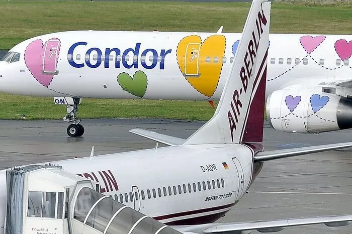 Die 1955 gegründete deutsche Fluggesellschaft aus Frankfurt am Main ist ein Tochterunternehmen von Thomas Cook und war zuletzt mit im Bieterrennen um Teile der insolventen Air Berlin. Das namensgebende Tier ist der Andenkondor, sie sind mit bis zu 15 Kilo die schwersten Greifvögel, ihre Spannweite kann bis zu drei Meter betragen.