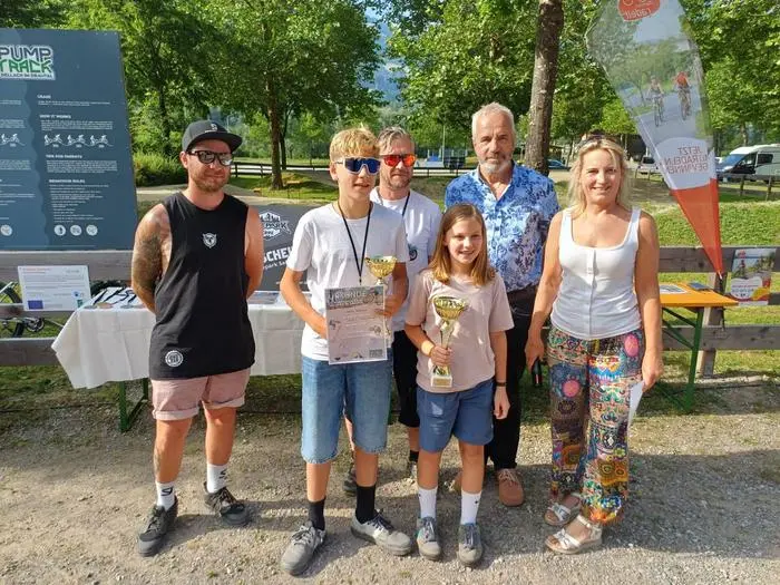Die Siegerehrung nach dem 2. Dellacher Pumptrack Race