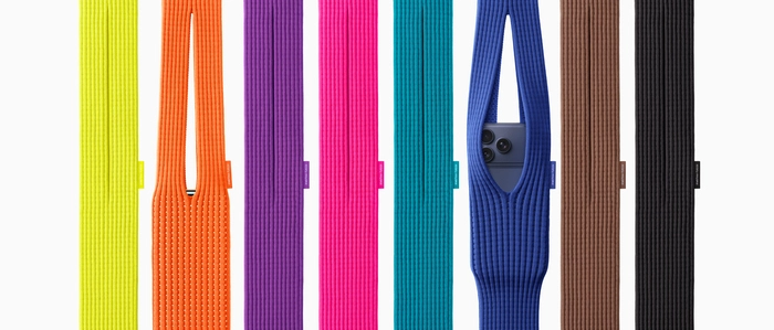 Die Langversion Crossbody-Bag gibt es nur in Blau, Braun und Schwarz, die Kurzversion als Tragetasche zusätzlich in Gelb, Orange, Lila, Pink und Türkis