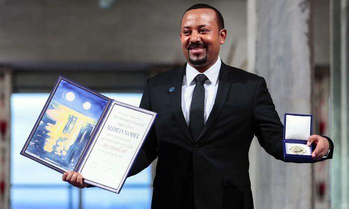Äthiopiens Premierminister Abiy Ahmed bei der Verleihung des Friedensnobelpreises