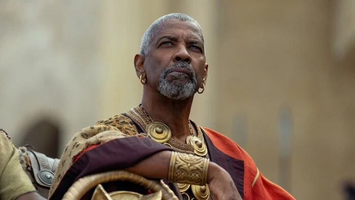 Denzel Washington, in „Gladiator II“ derzeit in den Kinos