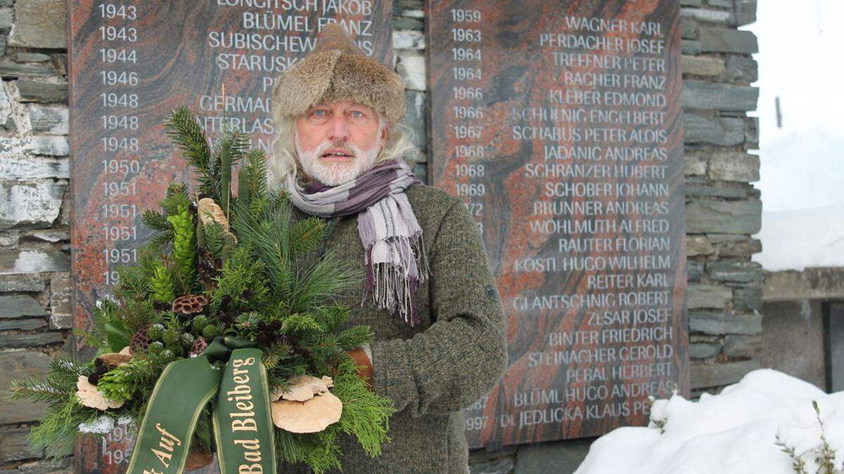 Die Gedenkstätte für die tödlich verunglückten Bergleute konnte 1998 von der Bleiberger Bevölkerung auf Initiative von Sepp Götz errichtet werden 