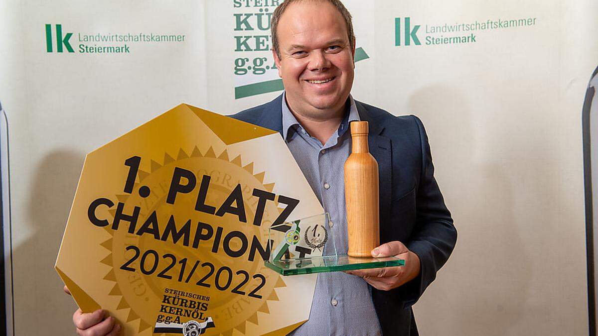 Andreas Lückl aus Jagerberg ist der Kürbiskernöl-Champion 2021/22