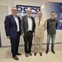 BORG-Direktor Dietmar Theußl mit Historiker Helmut Konrad, Journalist und Autor Christian Weniger und Lehrer Patrick Stelzl (v.l.)