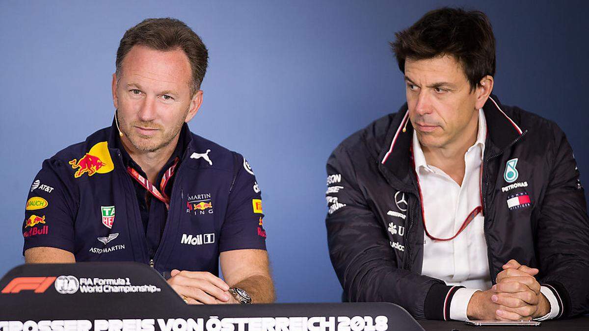 Christian Horner (links) hier mit Mercedes-Motorsportchef Toto Wolff